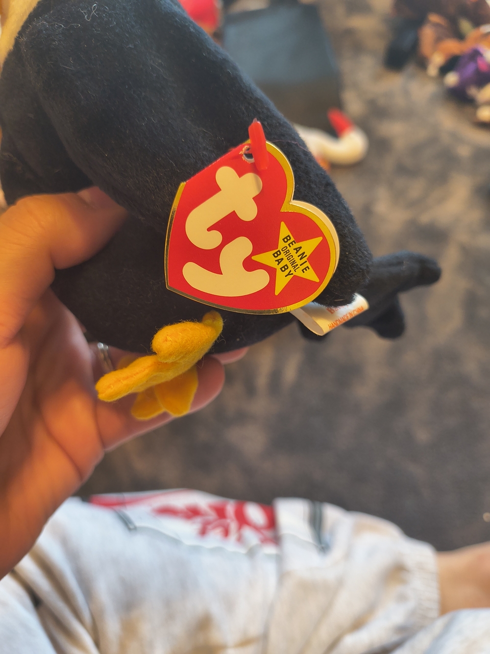 Ty Beanie Baby Black EaglePlush - Red Heart Tag